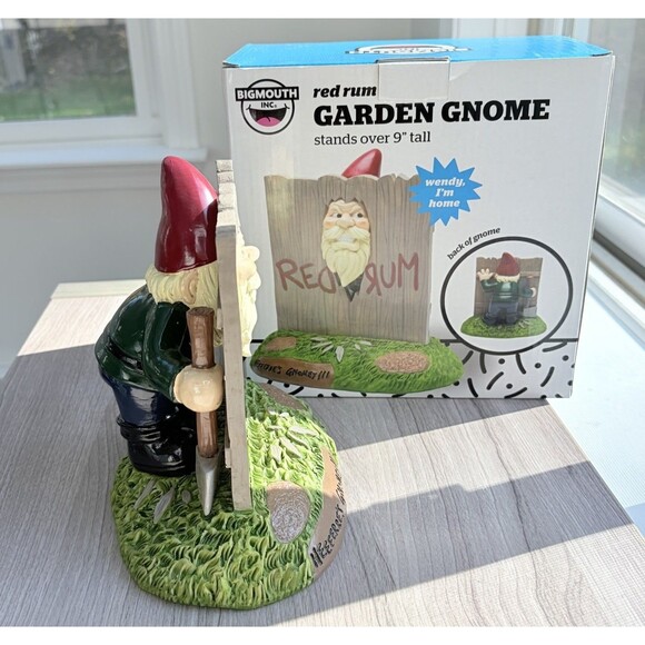 “Here’s Gnomey” red rum Garden Gnome - The Shining Movie Themed Big Mouth Inc - Picture 2 of 9